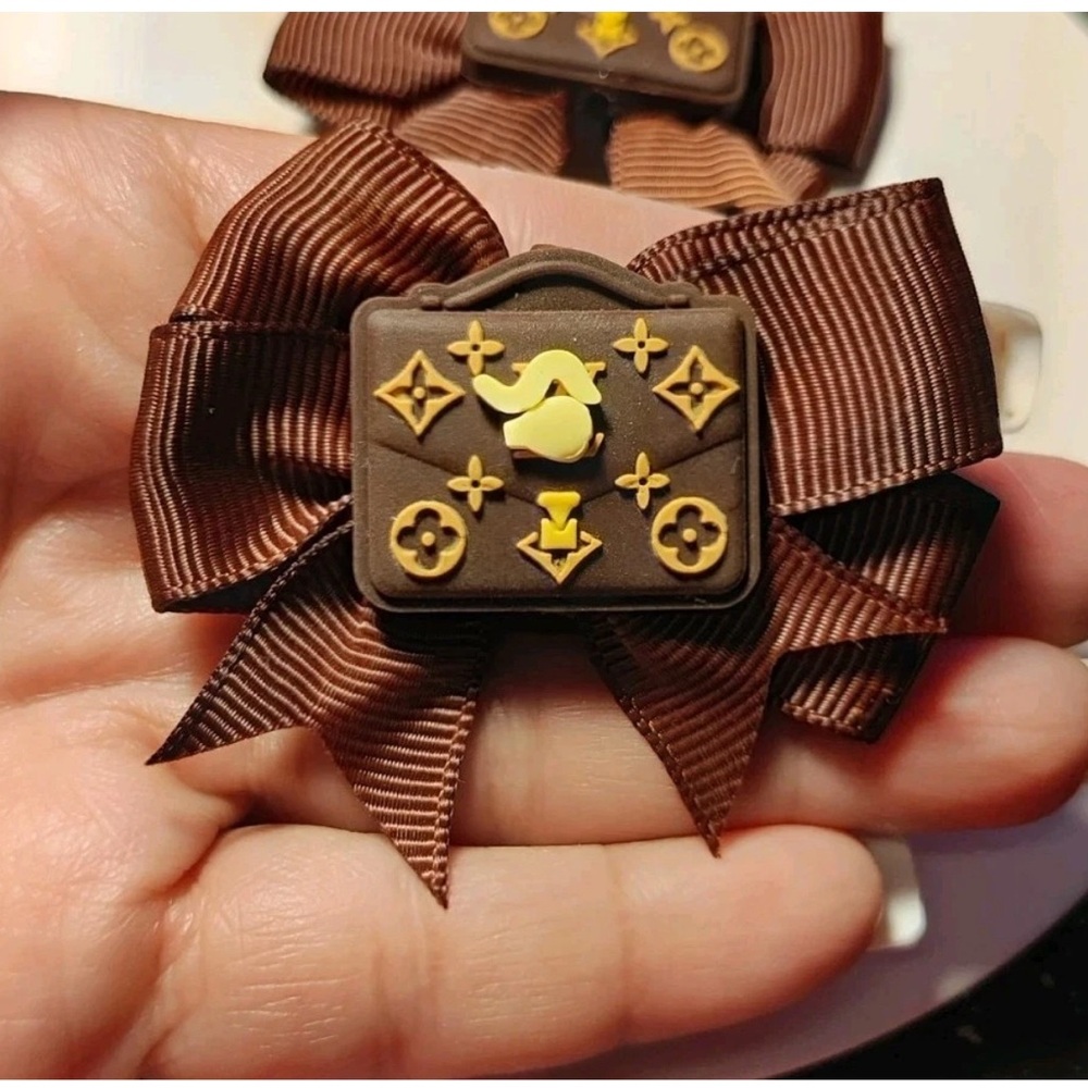 Brown and Gold Bow Accessory
